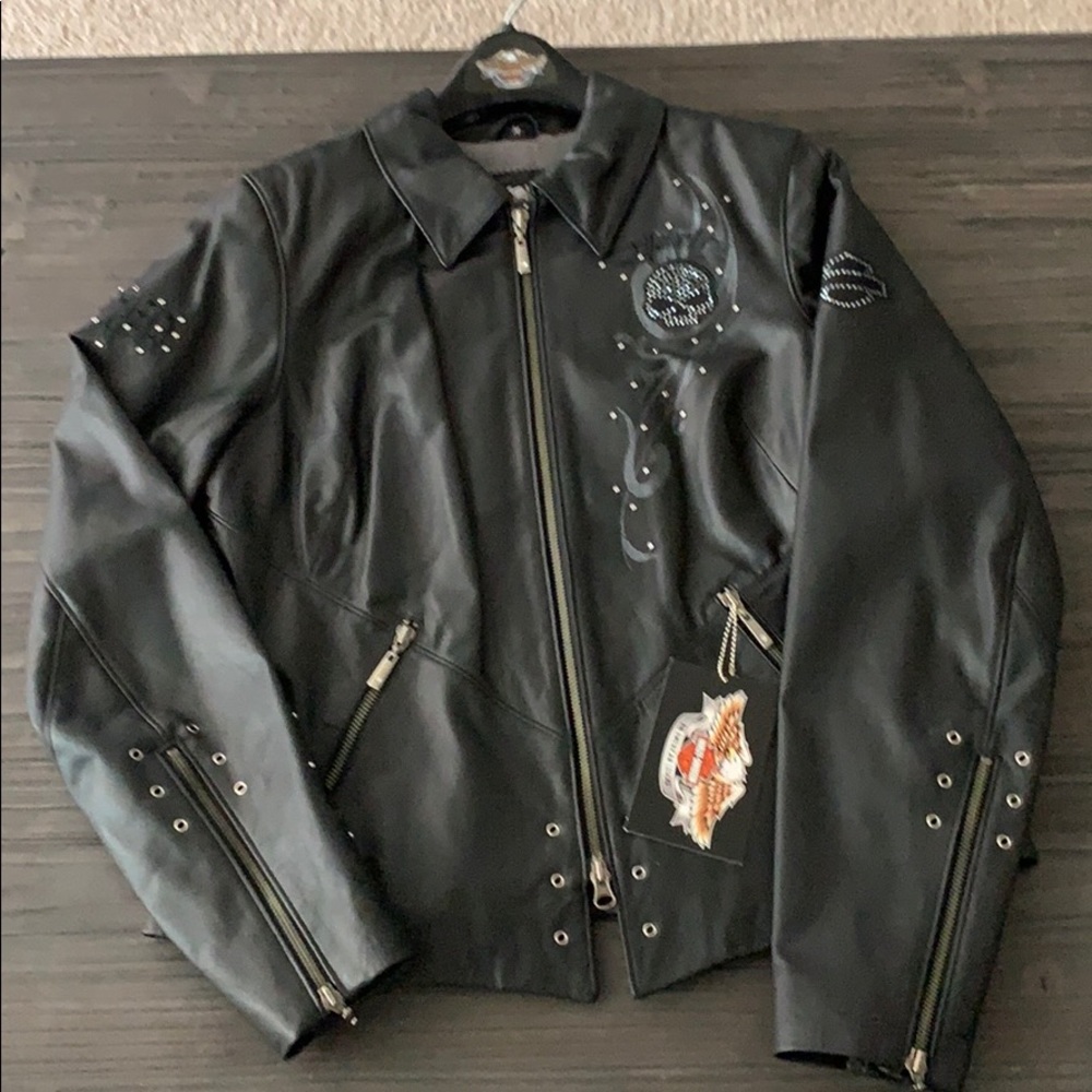 NWT! Leather Harley Davidson motorcycle jacket